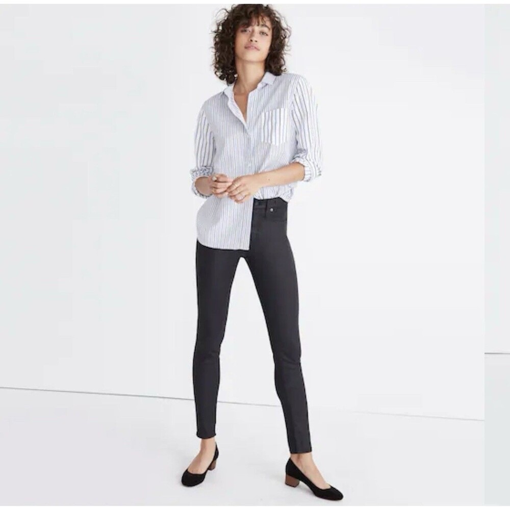 NWT Madewell 9” High Rise Skinny Black Coated Jeans Pants Women Size 31 NEW $128